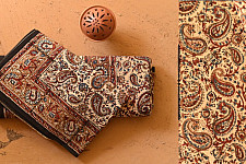 Pure Cotton Bedsheet | Bagru Hand Block Printed With Natural Color - 108" x 108"