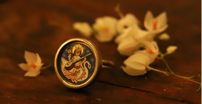 देवसेना * Miniature Painting . Ring * Saraswati