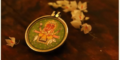 देवसेना * Miniature Painting . Pendant * Ganesha