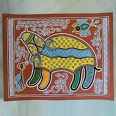 Mandana Art - Painting ~ An Ox  ( 11 x 14 inch)