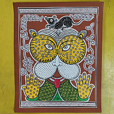 Mandana Art - Painting ~ Lion Face ( 11 x 14 inch) 