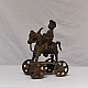 rare antique brass Warrior on Horse 