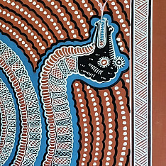 Mandana Art - Painting ~ Snake ( 11 x 14 inch)