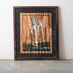 Memory Lines | Indian Antique Painting | Yamuna ji  ( With Frame) 