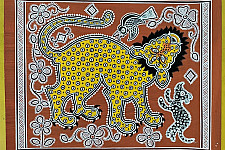 Mandana Art - Painting ~ Lion ( 11 x 14 inch)
