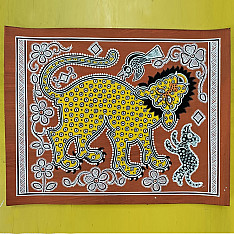 Mandana Art - Painting ~ Lion ( 11 x 14 inch)