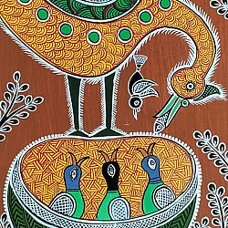 Mandana Art - Painting ~ Bird & Nest ( 11 x 14 inch)