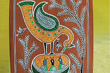 Mandana Art - Painting ~ Bird & Nest ( 11 x 14 inch)