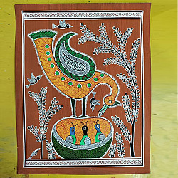 Mandana Art - Painting ~ Bird & Nest ( 11 x 14 inch)