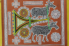 Mandana Art - Painting ~ Bullock Cart ( 11 x 14 inch)