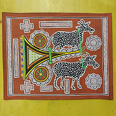 Mandana Art - Painting ~ Bullock Cart ( 11 x 14 inch)