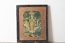 Memory Lines | Indian Antique Paint | Lakshmi ji  ( With Frame) 