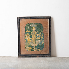 Memory Lines | Indian Antique Paint | Lakshmi ji  ( With Frame) 