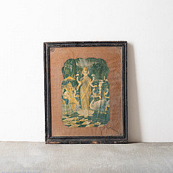 Memory Lines | Indian Antique Paint | Lakshmi ji  ( With Frame) 