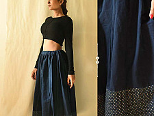 Flowers in a River - Long Skirt / Natural Dyed Ghagra - E