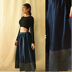 Flowers in a River - Long Skirt / Natural Dyed Ghagra - E