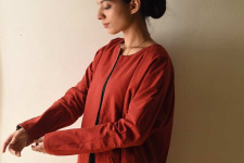 Handloom Cotton | Reversible Jacket ~ Grey and Red