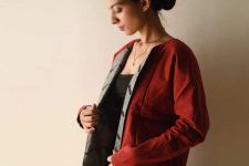 Handloom Cotton | Reversible Jacket ~ Grey and Red