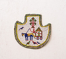 Prachin . प्राचीन ❦ Handmade Antique Bead Work  ~ Fan - Horse Cart