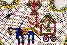 Prachin . प्राचीन ❦ Handmade Antique Bead Work  ~ Fan - Horse Cart