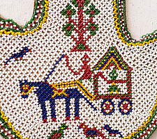 Prachin . प्राचीन ❦ Handmade Antique Bead Work  ~ Fan - Horse Cart