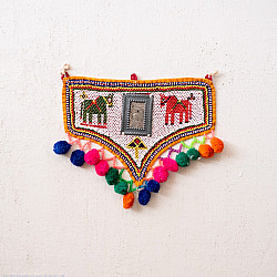 Prachin . प्राचीन ❦ Handmade Antique Bead Work  ~ Wall Hanging Horse Motif
