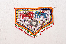 Prachin . प्राचीन ❦ Handmade Antique Bead Work  ~ Wall Hanging Elephant Motif