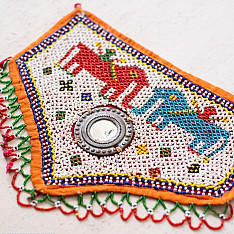 Prachin . प्राचीन ❦ Handmade Antique Bead Work  ~ Wall Hanging Elephant Motif