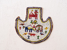 Prachin . प्राचीन ❦ Handmade Old & Antique Bead Work  ~ Wall Hanging Fan (Vinjano)