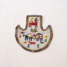 Prachin . प्राचीन ❦ Handmade Old & Antique Bead Work  ~ Wall Hanging Fan (Vinjano)