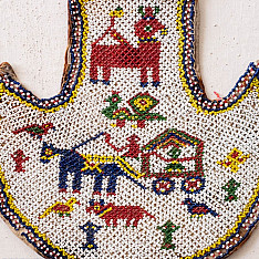 Prachin . प्राचीन ❦ Handmade Old & Antique Bead Work  ~ Wall Hanging Fan (Vinjano)