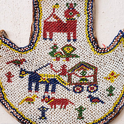 Prachin . प्राचीन ❦ Handmade Old & Antique Bead Work  ~ Wall Hanging Fan (Vinjano)