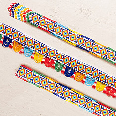 Shubh - Labh ⁂ Glass Bead  Temple Toran ( Set of Three )