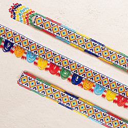 Shubh - Labh ⁂ Glass Bead  Temple Toran ( Set of Three )