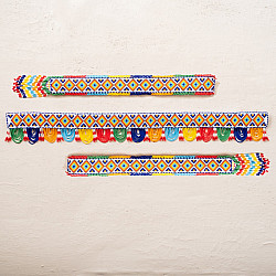 Shubh - Labh ⁂ Glass Bead  Temple Toran ( Set of Three )