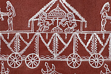 Muria Painting | Bhitti Chitra - Bastar Dussehra ( 16" x 37" )