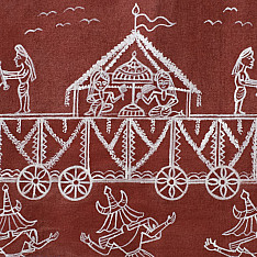 Muria Painting | Bhitti Chitra - Bastar Dussehra ( 16" x 37" )