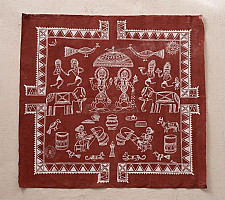 Muria Painting | Bhitti Chitra ( 22" x 8.5" ) - Lakshmi Jagar