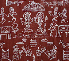 Muria Painting | Bhitti Chitra ( 22" x 8.5" ) - Lakshmi Jagar