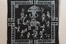 Muria Painting | Bhitti Chitra ( 24 x24 Inch ) - Mavli Bihav