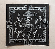 Muria Painting | Bhitti Chitra ( 24 x24 Inch ) - Mavli Bihav