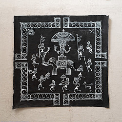 Muria Painting | Bhitti Chitra ( 24 x24 Inch ) - Mavli Bihav