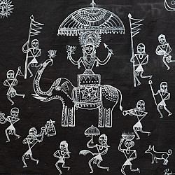 Muria Painting | Bhitti Chitra ( 24 x24 Inch ) - Mavli Bihav