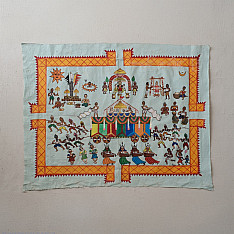 Muria Painting | Bhitti Chitra ( 31" x 24" ) - Goncha Parav