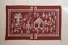 Muria Painting | Bhitti Chitra ( 36" x 23"  inch) - Goncha Parav