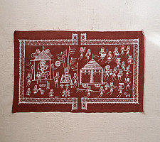 Muria Painting | Bhitti Chitra ( 36" x 23"  inch) - Goncha Parav