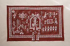 Muria Painting | Bhitti Chitra ( 36" x 22.5" ) - Devi Jatra