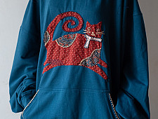 Handmade Applique Hoodie | Monty ( A Cat )