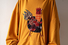Handmade Applique Hoodie | Kokila ( A Hen )