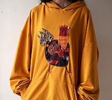 Handmade Applique Hoodie | Kokila ( A Hen )